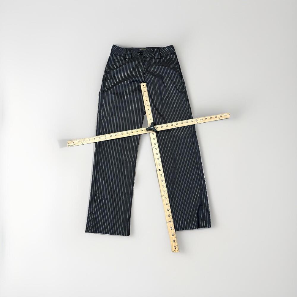 Maggie Lane Pants Womens Sz 0 Black Gray Pin Stripe Performance Pockets (A27) - Picture 2 of 6